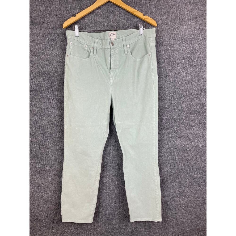 J. Crew Corduroy Pants Women's 32 Vintage Slim Straight Light Green